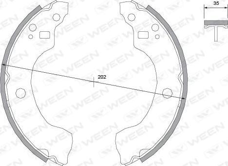 Ween 152-2460 - Jeu de mâchoires de frein cwaw.fr