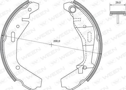 Ween 152-2488 - Jeu de mâchoires de frein cwaw.fr