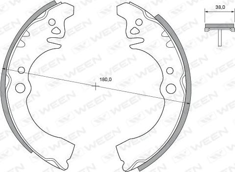 Ween 152-2422 - Jeu de mâchoires de frein cwaw.fr