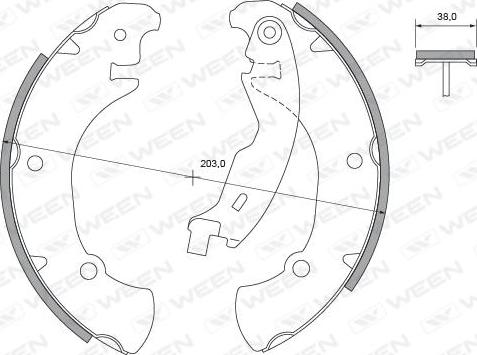 Ween 152-2427 - Jeu de mâchoires de frein cwaw.fr