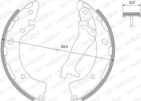 Ween 152-2501 - Jeu de mâchoires de frein cwaw.fr