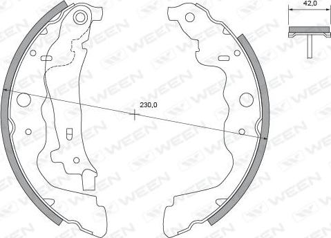 Ween 152-2502 - Jeu de mâchoires de frein cwaw.fr