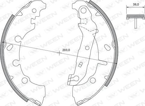 Ween 152-2041 - Jeu de mâchoires de frein cwaw.fr