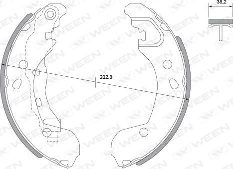 Ween 152-2048 - Jeu de mâchoires de frein cwaw.fr