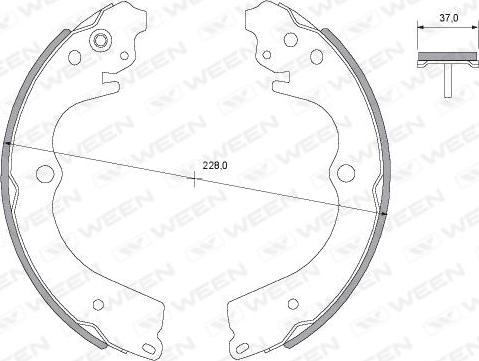 Ween 152-2059 - Jeu de mâchoires de frein cwaw.fr