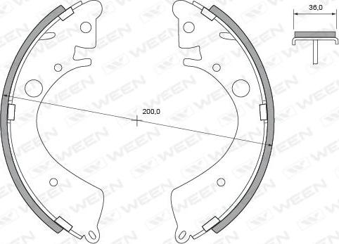 Ween 152-2056 - Jeu de mâchoires de frein cwaw.fr