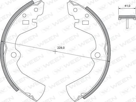 Ween 152-2052 - Jeu de mâchoires de frein cwaw.fr