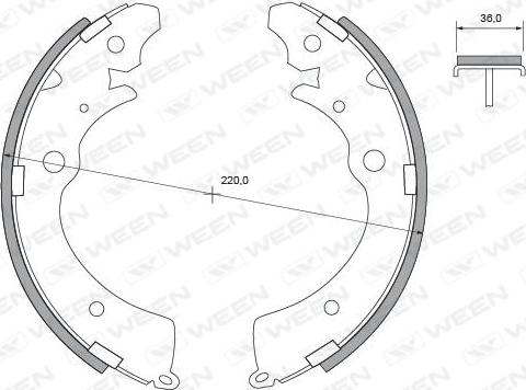 Ween 152-2057 - Jeu de mâchoires de frein cwaw.fr