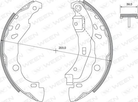 Ween 152-2039 - Jeu de mâchoires de frein cwaw.fr