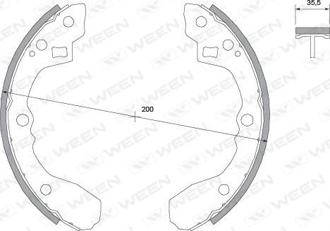 Ween 152-2034 - Jeu de mâchoires de frein cwaw.fr