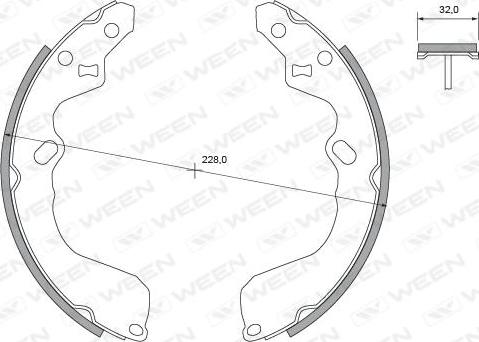 Ween 152-2033 - Jeu de mâchoires de frein cwaw.fr