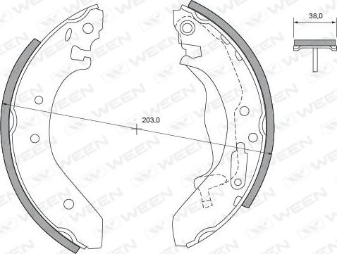 Ween 152-2102 - Jeu de mâchoires de frein cwaw.fr