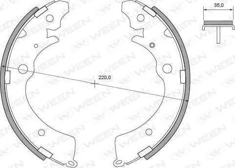 Ween 152-2138 - Jeu de mâchoires de frein cwaw.fr