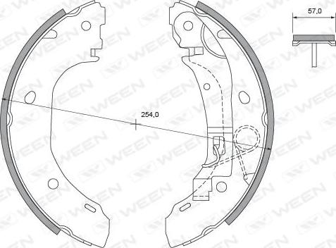 Ween 152-2129 - Jeu de mâchoires de frein cwaw.fr