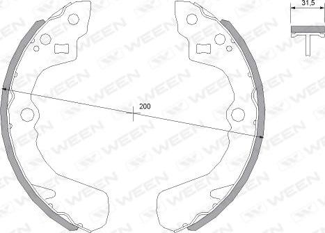 Ween 152-2123 - Jeu de mâchoires de frein cwaw.fr