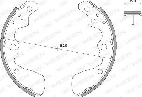 Ween 152-2399 - Jeu de mâchoires de frein cwaw.fr