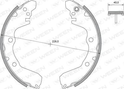 Ween 152-2392 - Jeu de mâchoires de frein cwaw.fr