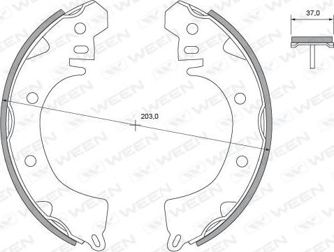 Ween 152-2304 - Jeu de mâchoires de frein cwaw.fr