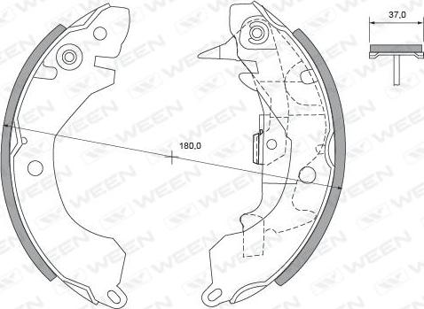 Ween 152-2308 - Jeu de mâchoires de frein cwaw.fr