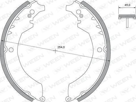 Ween 152-2317 - Jeu de mâchoires de frein cwaw.fr