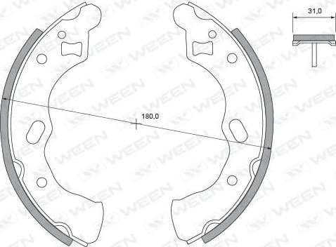 Ween 152-2389 - Jeu de mâchoires de frein cwaw.fr