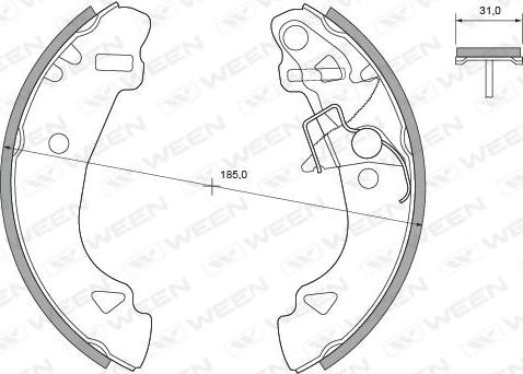 Ween 152-2384 - Jeu de mâchoires de frein cwaw.fr