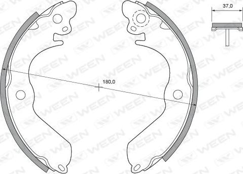 Ween 152-2380 - Jeu de mâchoires de frein cwaw.fr