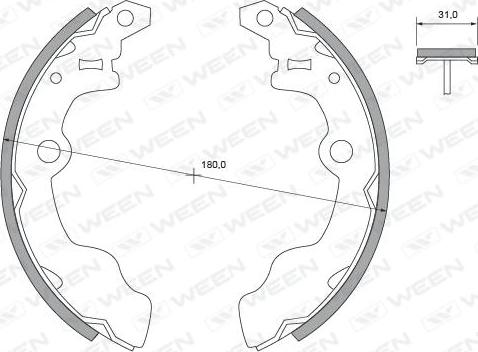 Ween 152-2336 - Jeu de mâchoires de frein cwaw.fr