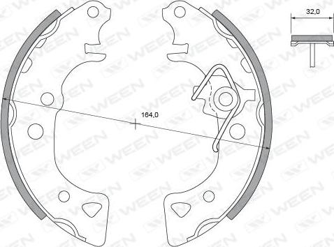 Ween 152-2323 - Jeu de mâchoires de frein cwaw.fr