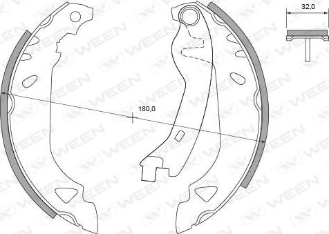 Ween 152-2322 - Jeu de mâchoires de frein cwaw.fr