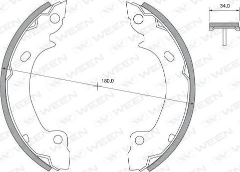 Ween 152-2379 - Jeu de mâchoires de frein cwaw.fr