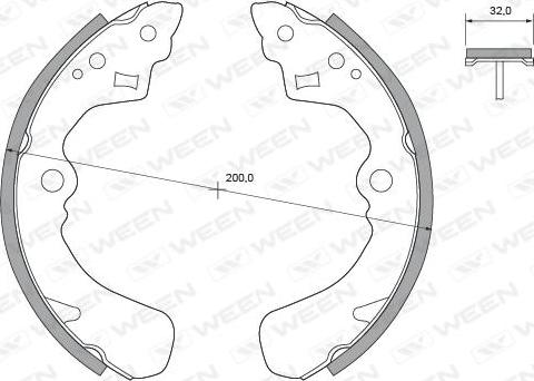 Ween 152-2376 - Jeu de mâchoires de frein cwaw.fr