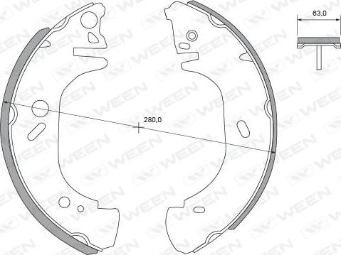 Ween 152-2370 - Jeu de mâchoires de frein cwaw.fr