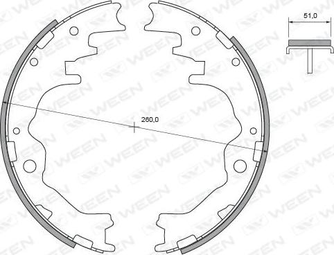 Ween 152-2377 - Jeu de mâchoires de frein cwaw.fr