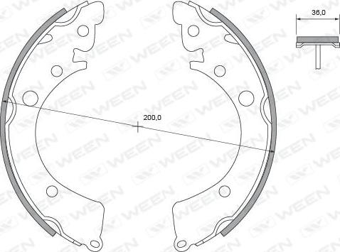 Ween 152-2299 - Jeu de mâchoires de frein cwaw.fr