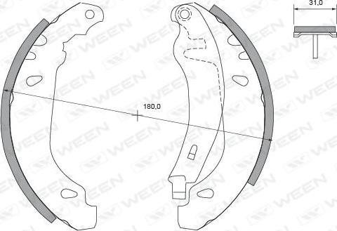 Ween 152-2291 - Jeu de mâchoires de frein cwaw.fr