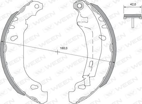 Ween 152-2298 - Jeu de mâchoires de frein cwaw.fr