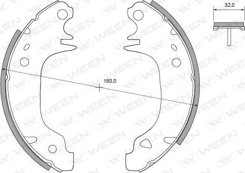 Ween 152-2292 - Jeu de mâchoires de frein cwaw.fr