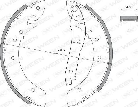 Ween 152-2256 - Jeu de mâchoires de frein cwaw.fr