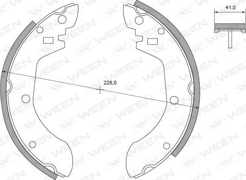 Ween 152-2257 - Jeu de mâchoires de frein cwaw.fr