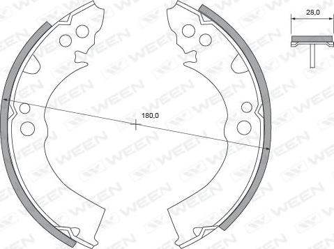 Ween 152-2268 - Jeu de mâchoires de frein cwaw.fr