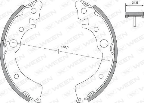 Ween 152-2205 - Jeu de mâchoires de frein cwaw.fr