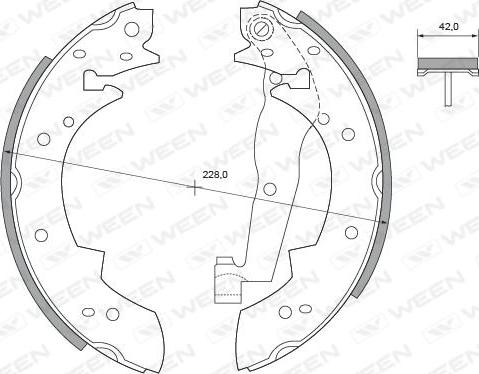 Ween 152-2200 - Jeu de mâchoires de frein cwaw.fr