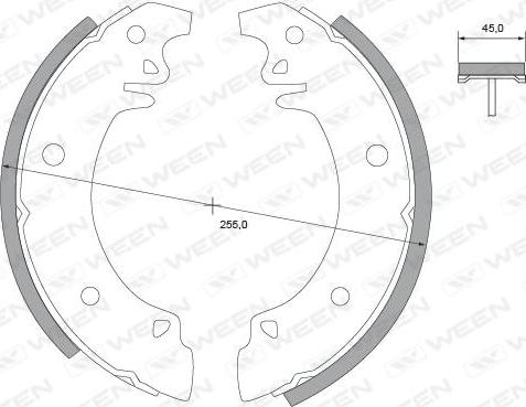 Ween 152-2211 - Jeu de mâchoires de frein cwaw.fr