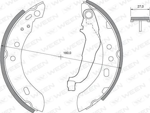 Ween 152-2289 - Jeu de mâchoires de frein cwaw.fr