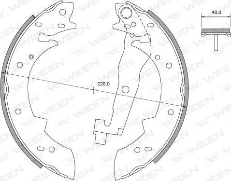 Ween 152-2288 - Jeu de mâchoires de frein cwaw.fr