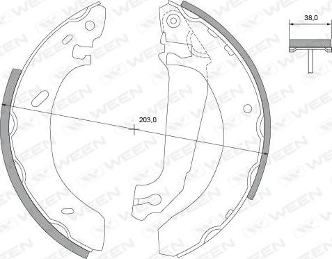 Ween 152-2228 - Jeu de mâchoires de frein cwaw.fr