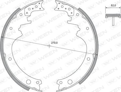 Ween 152-2278 - Jeu de mâchoires de frein cwaw.fr