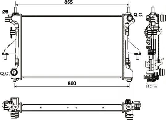 Wilmink Group WG1725592 - Radiateur, refroidissement du moteur cwaw.fr