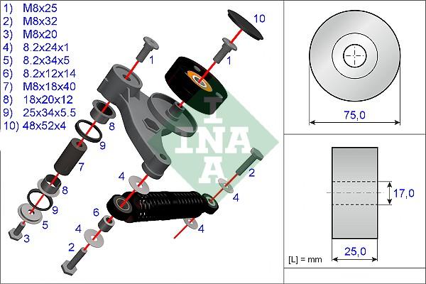 Wilmink Group WG1725056 - Kit de réparation, bras de serrage - courroie trapézoïdale cwaw.fr